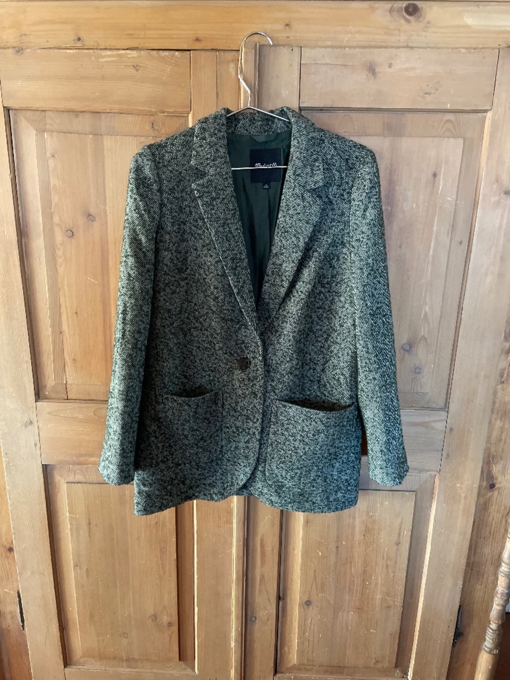 J. Crew Madewell Forest green tweed blazer